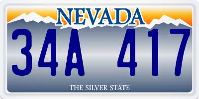 NV license plate 34A417