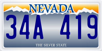 NV license plate 34A419