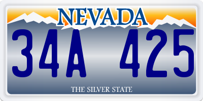 NV license plate 34A425