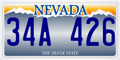 NV license plate 34A426