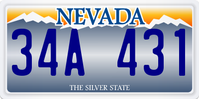 NV license plate 34A431