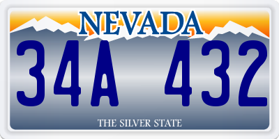 NV license plate 34A432