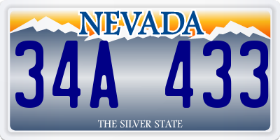 NV license plate 34A433