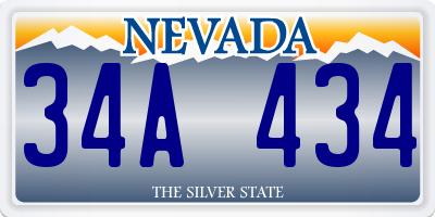 NV license plate 34A434
