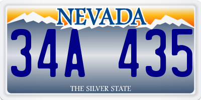 NV license plate 34A435
