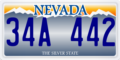NV license plate 34A442
