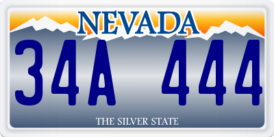 NV license plate 34A444