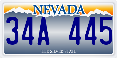 NV license plate 34A445