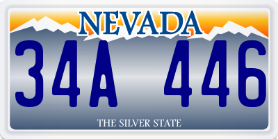 NV license plate 34A446