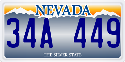NV license plate 34A449