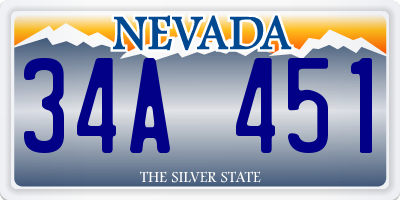 NV license plate 34A451
