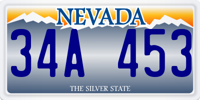 NV license plate 34A453