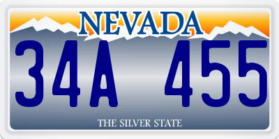 NV license plate 34A455