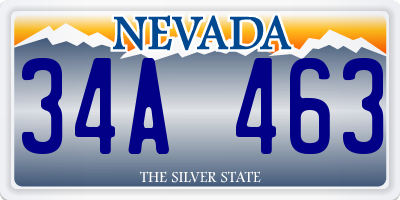 NV license plate 34A463