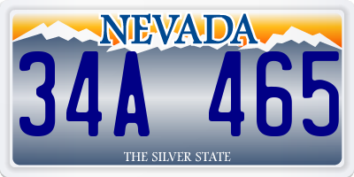 NV license plate 34A465