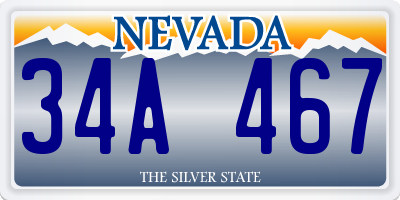 NV license plate 34A467