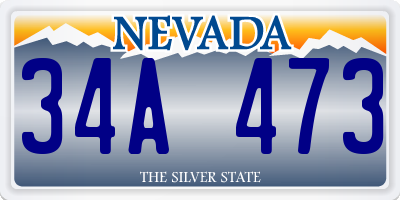 NV license plate 34A473