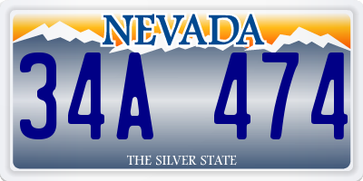 NV license plate 34A474