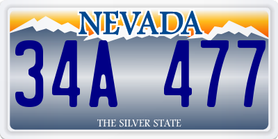 NV license plate 34A477