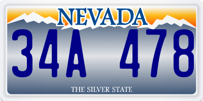 NV license plate 34A478