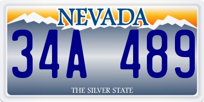 NV license plate 34A489