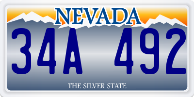 NV license plate 34A492