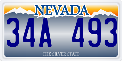 NV license plate 34A493