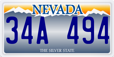 NV license plate 34A494
