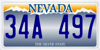 NV license plate 34A497