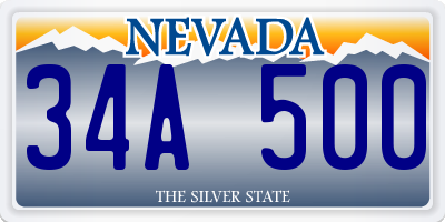 NV license plate 34A500