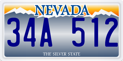 NV license plate 34A512