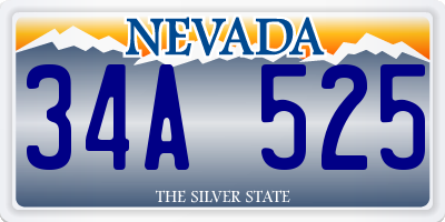 NV license plate 34A525