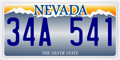 NV license plate 34A541