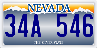 NV license plate 34A546