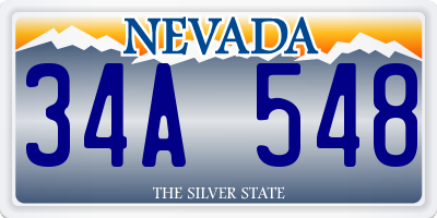 NV license plate 34A548