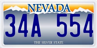 NV license plate 34A554