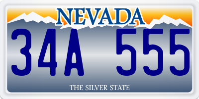 NV license plate 34A555