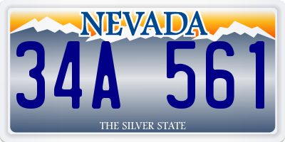 NV license plate 34A561