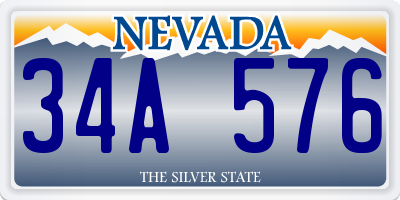 NV license plate 34A576
