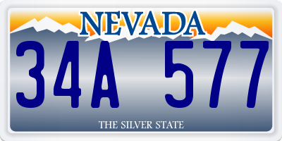 NV license plate 34A577