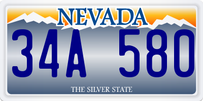 NV license plate 34A580