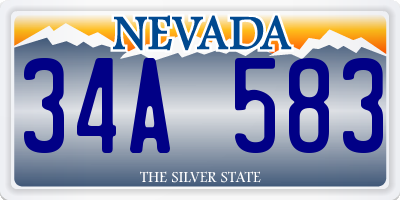 NV license plate 34A583