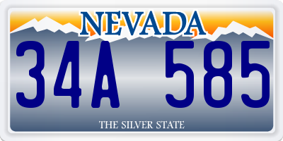 NV license plate 34A585