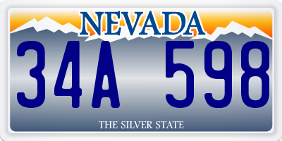 NV license plate 34A598