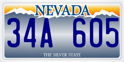 NV license plate 34A605