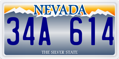 NV license plate 34A614