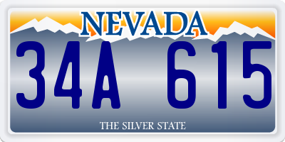 NV license plate 34A615
