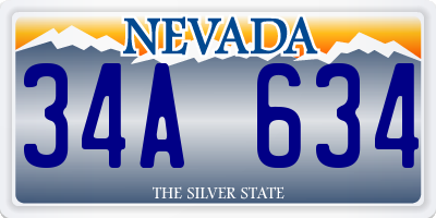 NV license plate 34A634