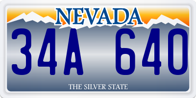NV license plate 34A640