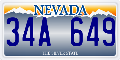 NV license plate 34A649